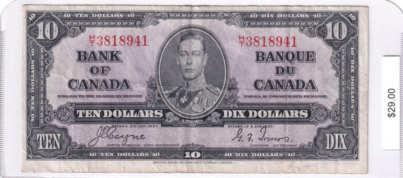 1937 - Canada - 10 Dollars - Coyne / Towers - H/T 3818941