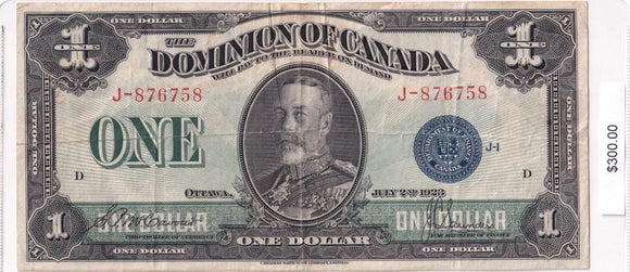 1923 - Canada - 1 Dollar - Dominion of Canada - McCavour / Saunders - J-876758