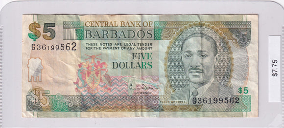 1998 - Barbados - 5 Dollars - G 36199562