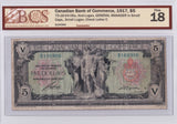 1917 - Canada - 5 Dollars - Small Logan, r. - F18 BCS - B100966