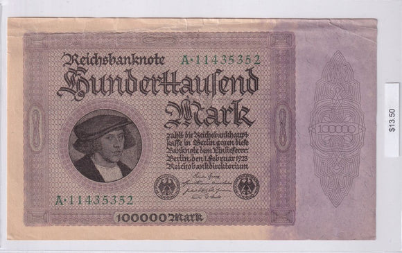 1923 - Germany - 100000 Mark - A 11435352