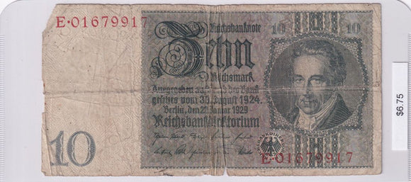 1929 - Germany - 10 Reichsmark - E 01679917
