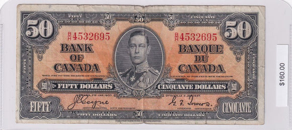 1937 - Canada - 50 Dollars - Coyne / Towers - B/H 4532695