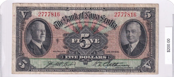 1935 - Canada - 5 Dollars - Bank of Nova Scotia - 2777816