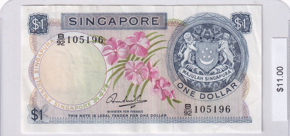 1971 - Singapore - 1 Dollar - B/92 105196