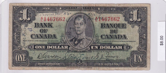 1937 - Canada - 1 Dollar - Gordon / Towers - A/L 1467662
