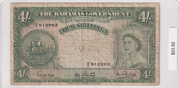 1953 - Bahamas - 4 Shillings - A/2 912993