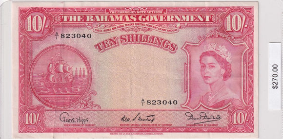 1953 - Bahamas - 10 Shillings - A/1 823040