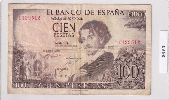 1965 - Spain - 100 Pesetas - 1129512