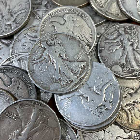 <b>90%</b> - USA Silver<br>50 Cents - 1916-1947