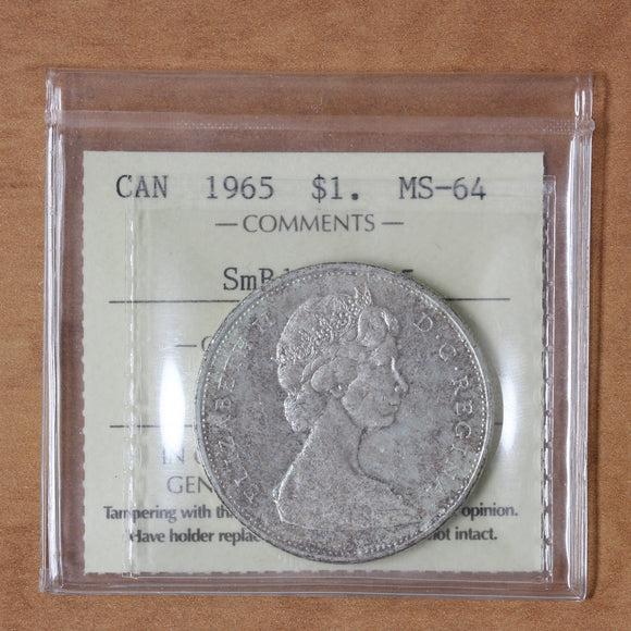 1965 - Canada - $1 - SmBds Ptd 5 - MS64 ICCS - retail $60