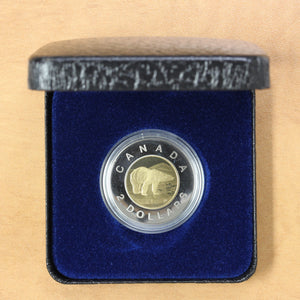 1996 - Canada - $2 - Nickel/Bronze, Black leatherette case, Proof