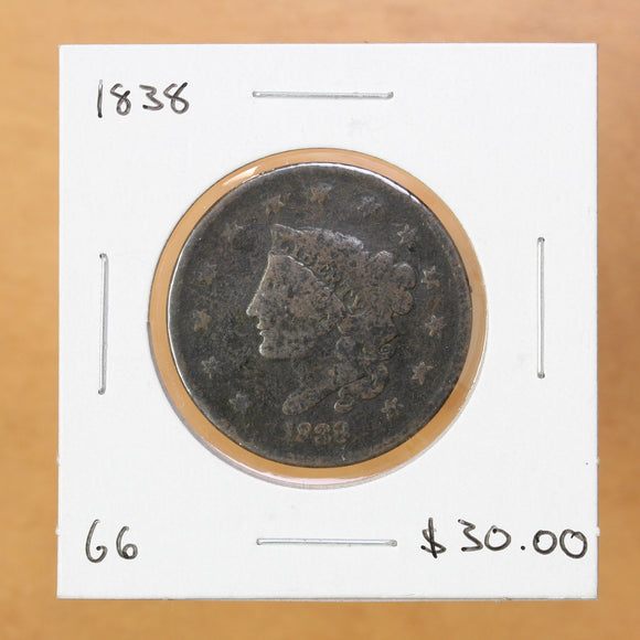 1838 - USA - 1c - G6 - retail $30