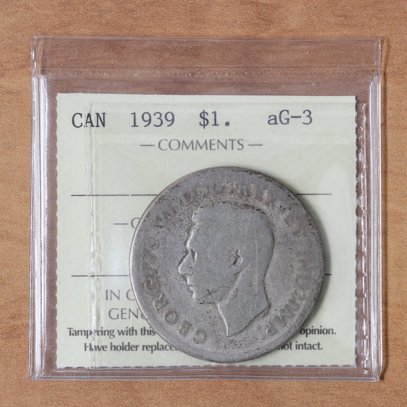 1939 - Canada - $1 - aG3 ICCS - Pocket Piece