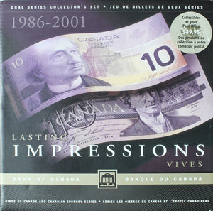 1986-2001 - Bank of Canada - $10 - Lasting Impressions Set