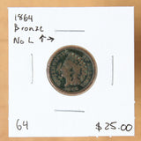 1864 - USA - 1c - Bronze No L - G4