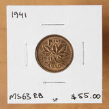 1941 - Canada - 1c - MS63 RB - retail $55
