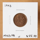 1942 - Canada - 1c - MS63 RB - retail $55