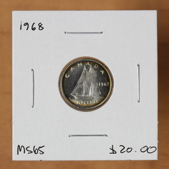 1968 - Canada - 10c - Silver - MS65 - retail $20