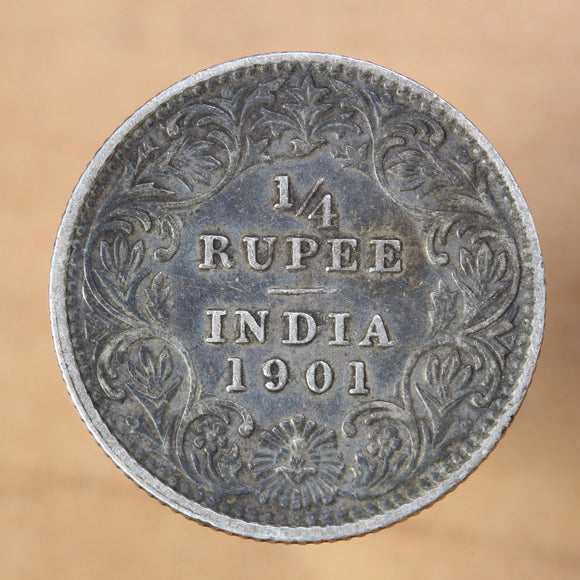 1901 - India - 1/4 Rupee - C - VF30