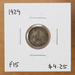 1929 - Newfoundland - 5c - F15 - retail $4.25