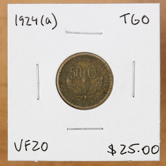 1924 (a) - Togo - 50 Centimes - VF20 - 50% OFF!